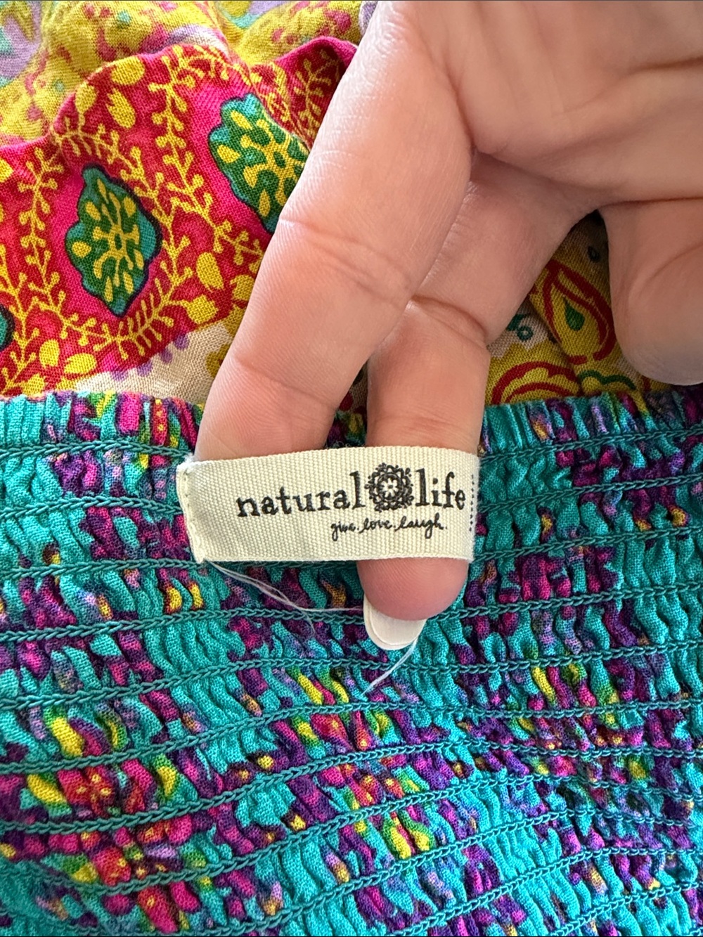 Natural Life Boho Flowy Patchwork Tank Top Medium Multicolor Floral - Picture 7 of 9